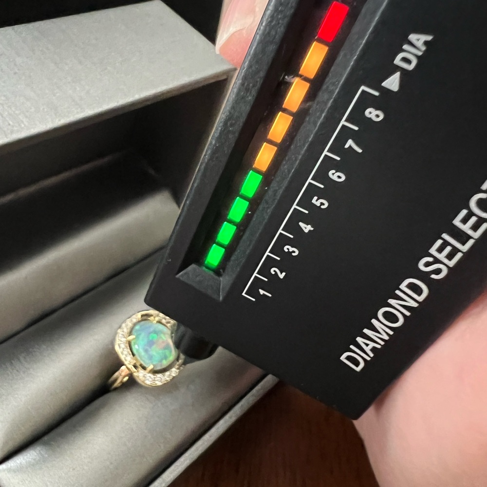 Elegant Gold Opal Ring with Diamond Accents - Picture 11 of 14